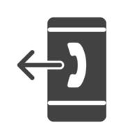 icône noire de glyphe de connexion sortante vecteur
