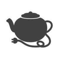 icône noire de glyphe de bouilloire à thé vecteur