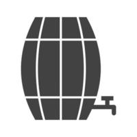 icône noire de glyphe de baril vecteur