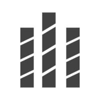 icône noire de glyphe de barres rayées vecteur
