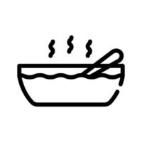 soupe plat épicé ligne icône illustration vectorielle vecteur