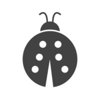 icône noire de glyphe de coléoptère vecteur