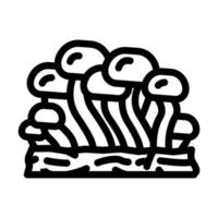 illustration vectorielle de l'icône de la ligne de champignon shimeji vecteur
