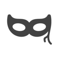 icône noire de glyphe de masque pour les yeux vecteur