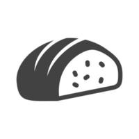 icône noire de glyphe de pain en tranches vecteur
