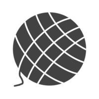 icône noire de glyphe de boule de laine vecteur