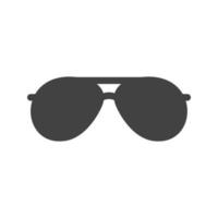 icône noire de glyphe de lunettes vintage vecteur