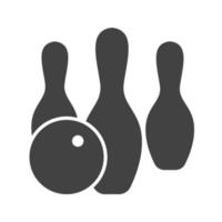 icône noire de glyphe de bowling vecteur