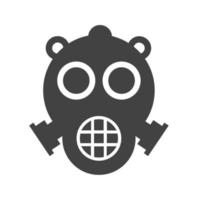 icône noire de glyphe de masque à oxygène vecteur