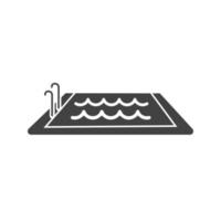 icône noire de glyphe de natation vecteur