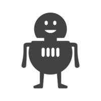 icône noire de glyphe de robot vecteur