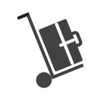 icône noire de glyphe de bagages vecteur