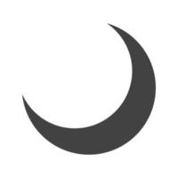icône noire de glyphe de demi-lune vecteur
