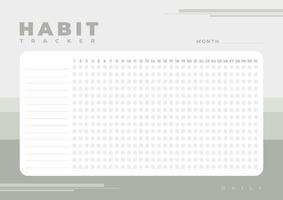 modèle vierge de planificateur mensuel de suivi des habitudes vecteur