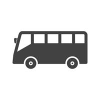 icône de glyphe de bus noir vecteur
