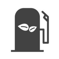 icône noire de glyphe de pompe à essence écologique vecteur