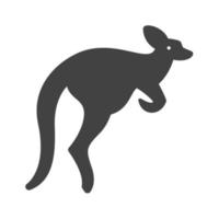icône noire de glyphe de kangourou vecteur
