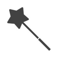 icône noire de glyphe de baguette magique vecteur