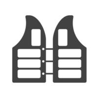 icône noire de glyphe de gilet de sauvetage vecteur