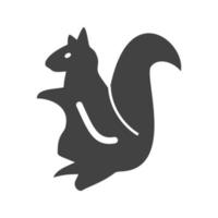 icône noire de glyphe d'écureuil de compagnie vecteur