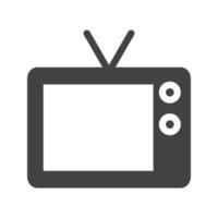 icône de glyphe noir de télévision vecteur