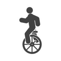 icône noire de glyphe de monocycle vecteur