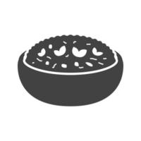 icône noire de glyphe de risotto vecteur
