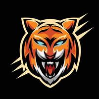 conception de vecteur de logo de jeu de mascotte de tigre