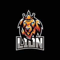 logo de jeu de mascotte lion esport vecteur