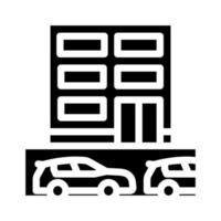 parking souterrain glyphe icône illustration vectorielle vecteur