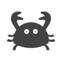 icône noire de glyphe de crabe vecteur