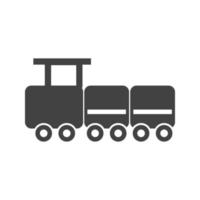 icône noire de glyphe de train jouet vecteur