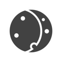 icône noire de glyphe de lune vecteur
