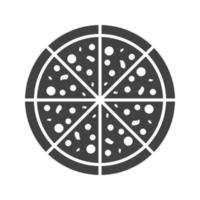icône noire de glyphe de pizza vecteur