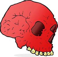 crâne effrayant de dessin animé vecteur
