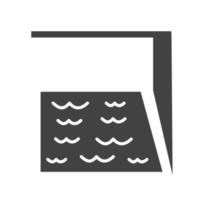icône noire de glyphe de piscine vecteur