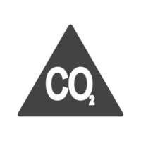 icône noire de glyphe de dioxyde de carbone vecteur