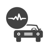 icône noire de glyphe de santé de voiture vecteur