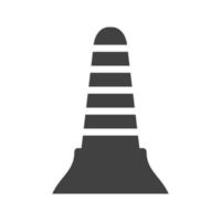 icône de glyphe de cône noir vecteur