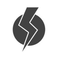 icône noire de glyphe de courant électrique vecteur