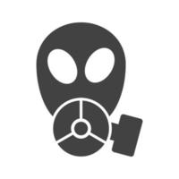 icône noire de glyphe de masque à oxygène vecteur