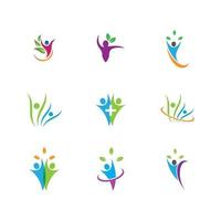 neuf symboles de bien-être colorés vecteur