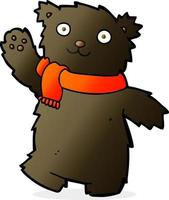 ours en peluche dessin animé portant une écharpe vecteur
