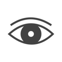 icône noire de glyphe d'oeil vecteur