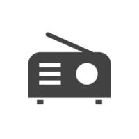 icône noire de glyphe radio vecteur