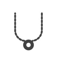 collier glyphe icône noire vecteur