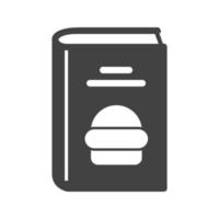 icône noire de glyphe de recettes de restauration rapide vecteur