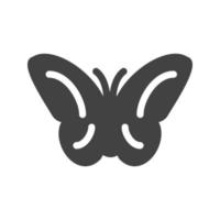 papillon volant glyphe icône noire vecteur