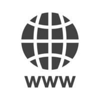 icône noire de glyphe de world wide web vecteur