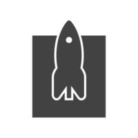 icône noire de glyphe de lancement d'entreprise vecteur